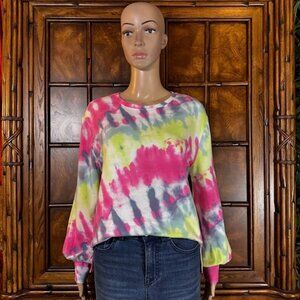 Wavvy Cotton Modal Tie Dye Balloon Sleeve Sweatshirt